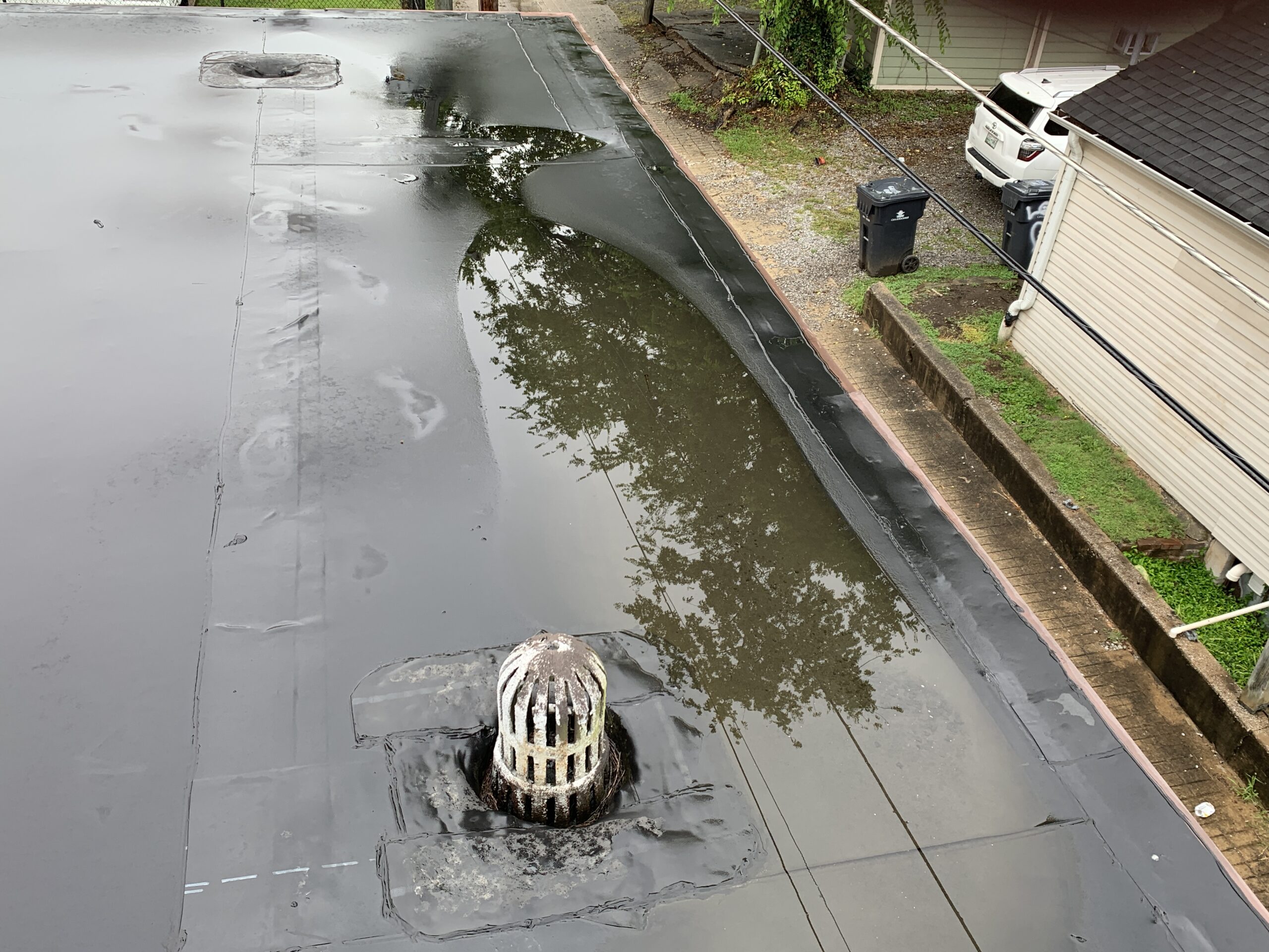 Ponding Water Correction on Houston Flat Commercial Roofs